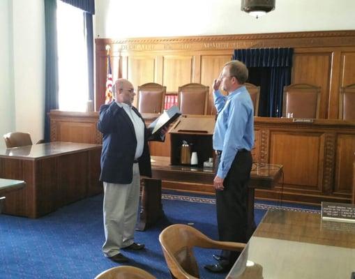 John Camp is sworn in at the New Mexico State Supreme Court