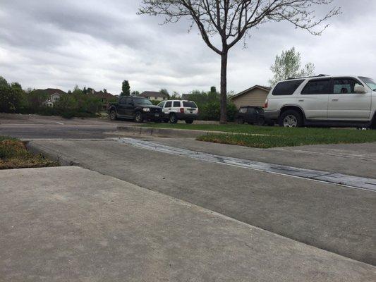 The drain is pointing up. Water does not run up an angle. The supervisors even came out to inspect. Didn't see that huh?