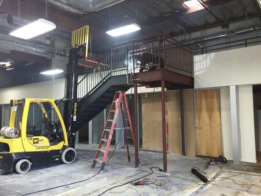 Steel staircase installation