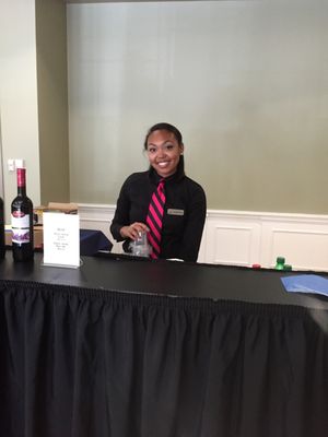 Our Lovely bartender getting ready at The John W.Higgins Armory in Worcester, MA