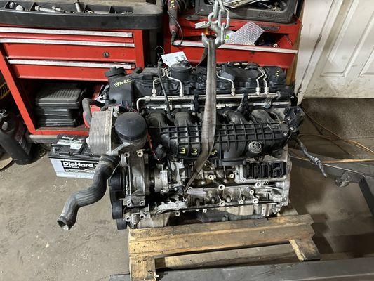 BMW engine ready to be installed