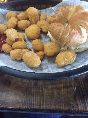 Chicken salad and cheese balls