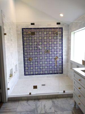 Oversized shower door