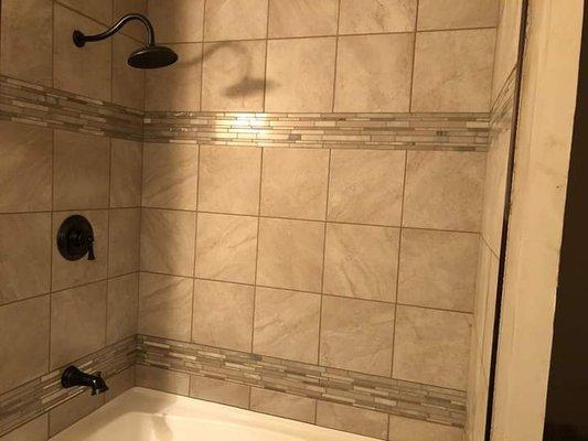 Tile shower surround