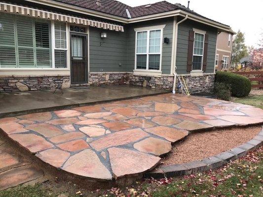 Flagstone patio.