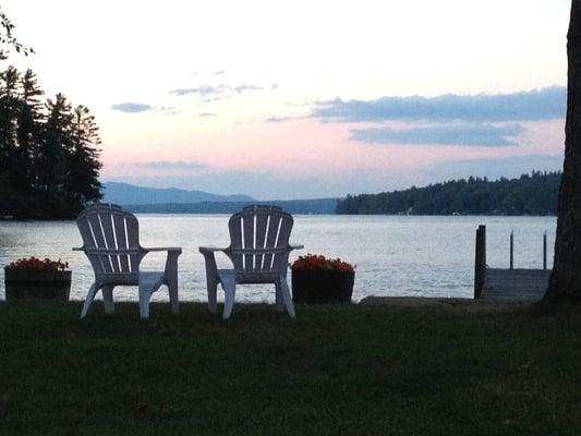 Facing north on the property at sunset...