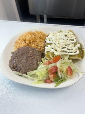 Enchiladas verdes plate