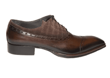 Jo Ghost 2310 Italian Brown Leather & Crocodile Print Suede Lace-up Shoes