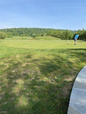 Practice green before Hole 1