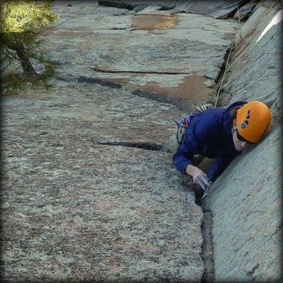 crack climbing at Granite Mountain