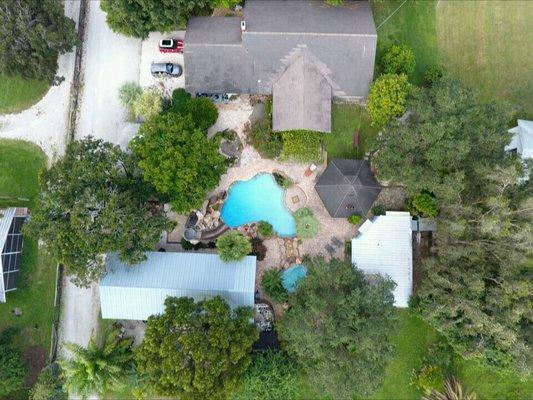 Drone View of Single Family Home Inspection