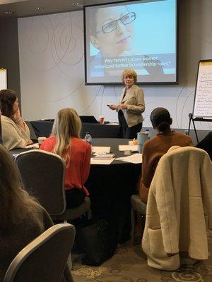 Betsy Reeder Regional VP of our NJ office leading a session about women in leadership at EXCEL for Emerging Women Leaders.