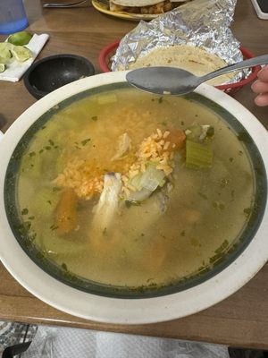 Caldo with pollo