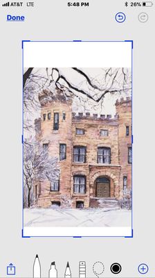 The Historical Irish Castle of Beverly as portrayed in watercolor by late artist Jack Simmerling