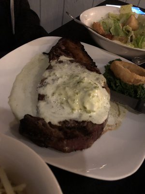 King cut prime rib topped with  jalapeño butter