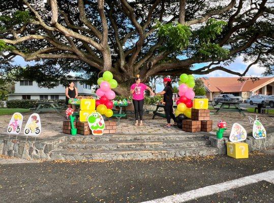 One of SJV Kailua's annual marathon fundraising events called Turkey Trot with a different theme each year. Last year Super Mariothon.