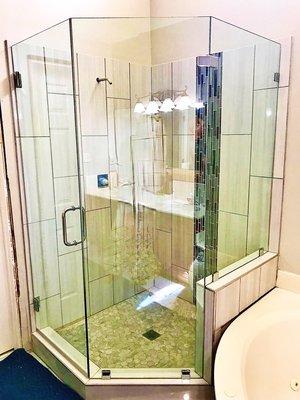 3/8" Clear ShowerGuard glass enclosure