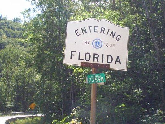 Florida, MA sign.