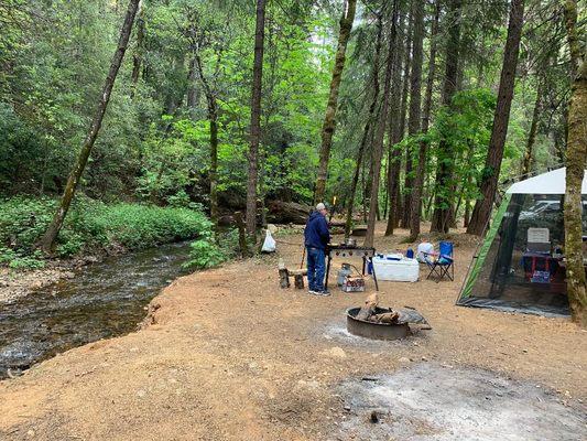 Cooking by the creek was the best