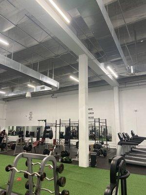 Squat racks and indoor field