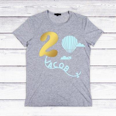 Boy's name and age tshirt! Sizes 2T to boy's extra large. Variety of shirt colors to pick from.