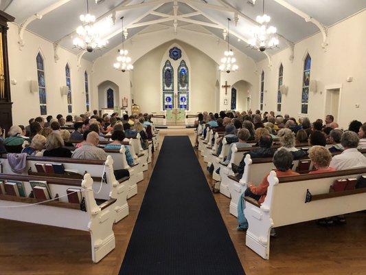 Interior of the Church for the Hyannis Sound Performance on August 13, 2019