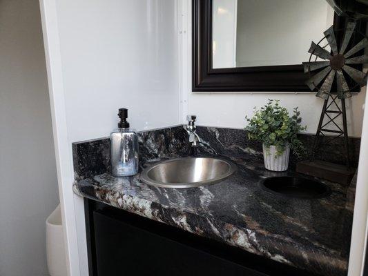 Rustic interior decorations for the sink and vanity