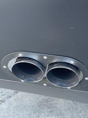 Custom cut outs for exhaust tips