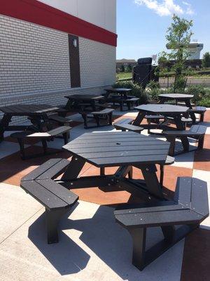 Outdoor seating - umbrellas to come