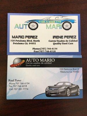 Auto Mario Business Cards