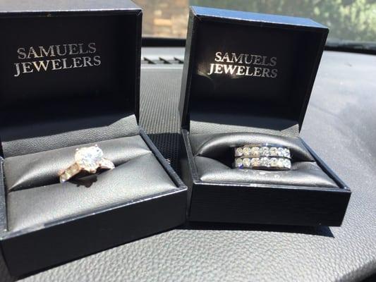 Our custom rings thanks to Aaron at Samuels Jewelers