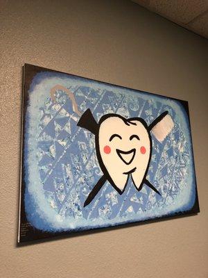 Painting in Dr. Als office a patient made for him