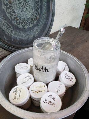 Owner makes her own bath salts; loved the variety!