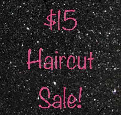 Haircut sale! May 24th