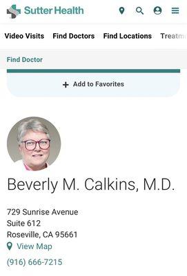 Beverly M Calkins, MD