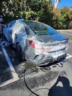 Start of washing the car