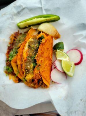 Quesabirras - Crunchy Tacos of Birria w/ cheese.