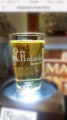 MALARKEY'S PUB    Beer glasses with logo blasted on out side and clover on bottom