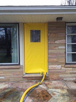 We proudly use the custom made door seal to keep out the heat/cold and bugs.