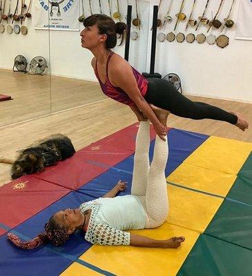 Fun on the yoga mats with Karen Elaine during the last part of winter early 2019.