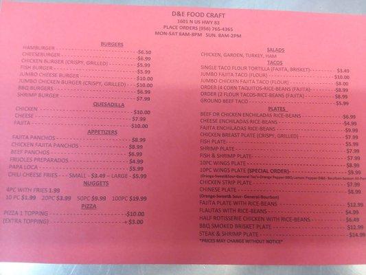 This is our menu!!