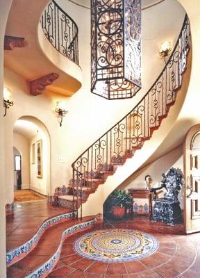 Old world terra cotta staircase