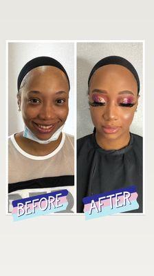 Before and after Glitter Glam!