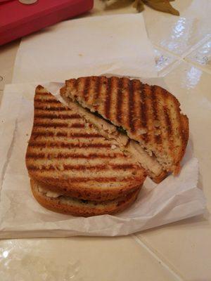 Turkey panini on gluten free bread, with no cheese or pesto.