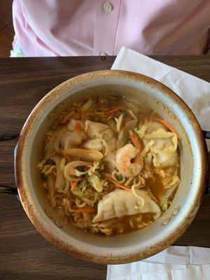 Spicy shrimp nabe ramen bowl