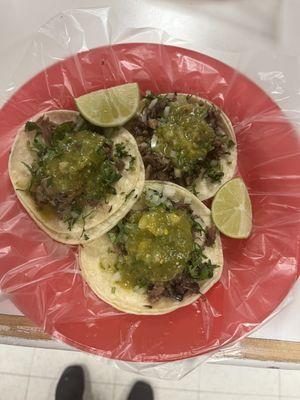 Tacos de cabeza al bapor