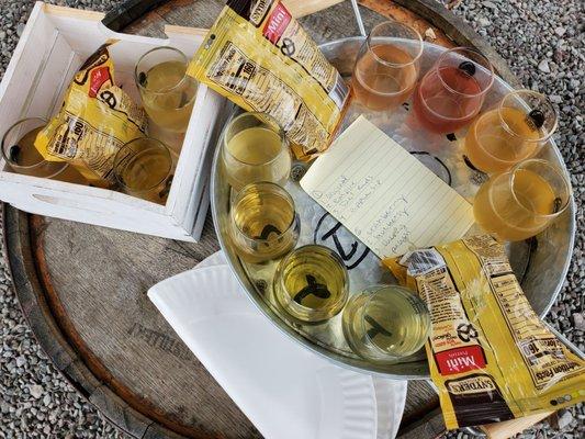 Three cider flights