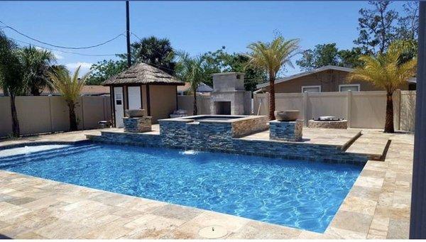 Patio, fire pit and pool pavers