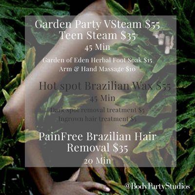 Garden Party VSteams, Vsteams for Teens, Full Body Waxing, Painless Hair Removal