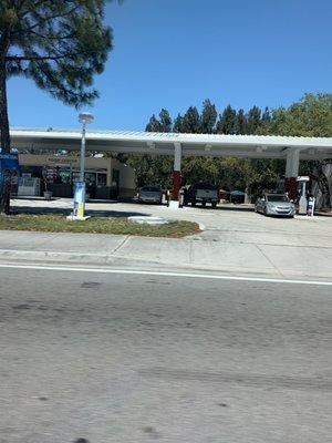 Gas station view from Stirling Rd